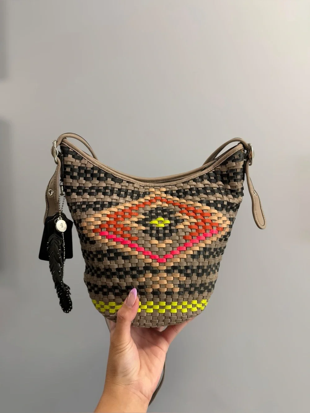 Coach Dreamweaver 35079 Mini Duffle Woven Leather Rare 2015 EUC